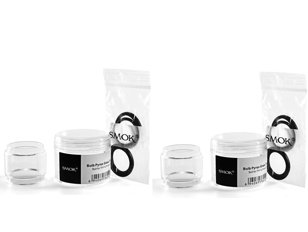 SMOK Replacement Bulb Pyrex Tube Pieces #2 for SMOK TFV12 Prince Tank Pack of 2 No Nicotine