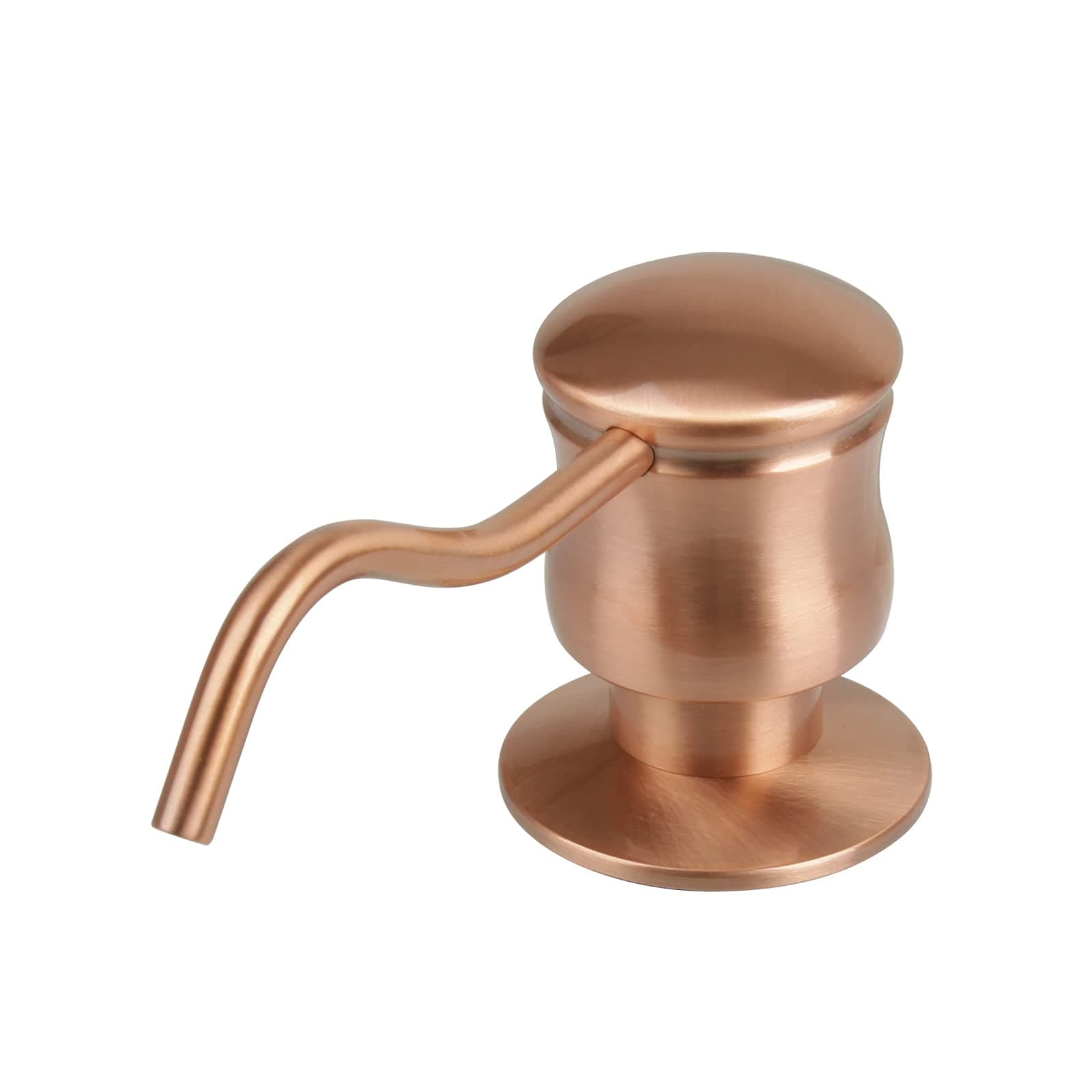Akicon Copper Finish Kitchen Sink Soap Dispenser, Brass Body, Built-in Design, 17 OZ Bottle, American Style, Bronze