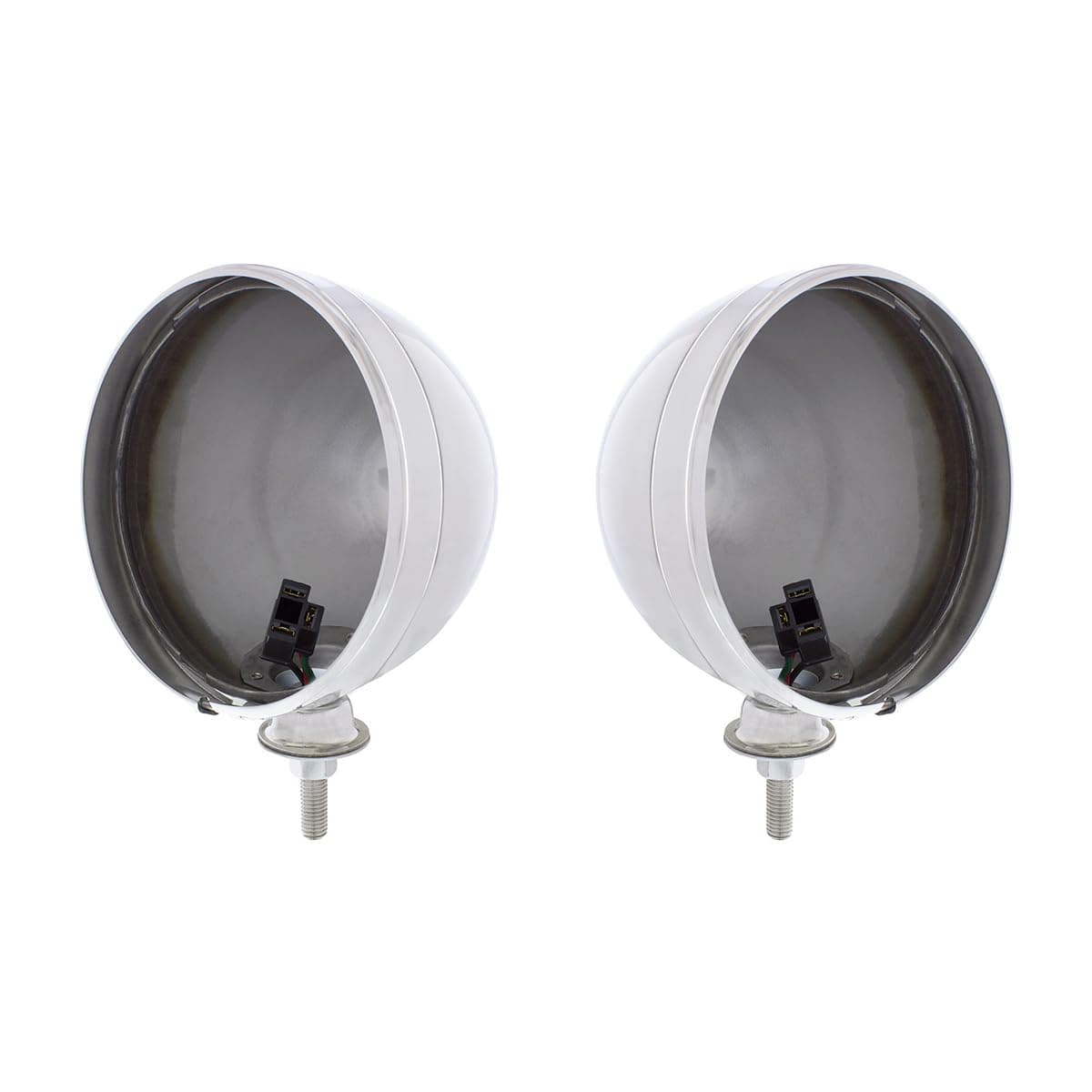 A5022 7” Chrome Dietz Style Headlight Housing w/34222 Pigtail, Triple Chrome Plated, Housing ONLY – ONE Set (Pack of 2)