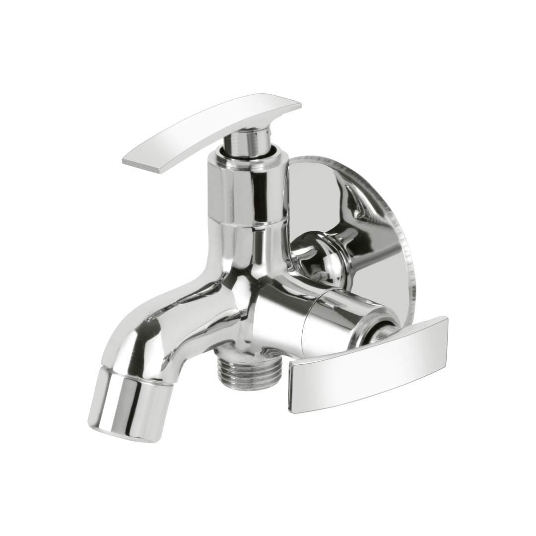 ZAPEX Brass Metal with Chrome Platted Luxurious Bathroom/Kitchen Dual Knob Tap with Foam Flow (Chrome Plated)