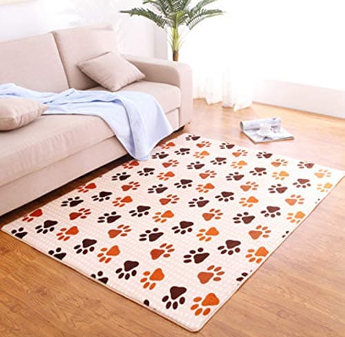 HJYL Carpet Living Room Modern Simple Animal paw print Living Room Tea Table Bedroom Household Living Room Rectangular Rug 160x230 Cm