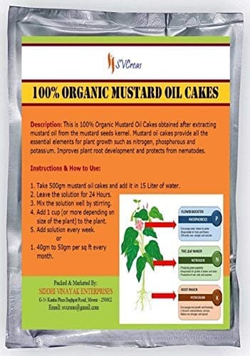 SVCreas Mustard Oil Cake for Plant Natural Fertilizer for Growth and Healthy Roots (2 kg)