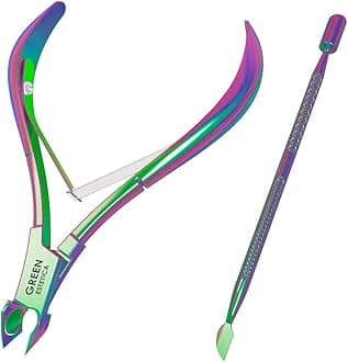 Professional Cuticle Trimmer with Cuticle Pusher Nail Cuticle Remover Nipper Silver Stainless Steel Sharp Blades Manicure Tools with Double Spring Nail Care Pedicure Nail Tools (Multi-Colored)