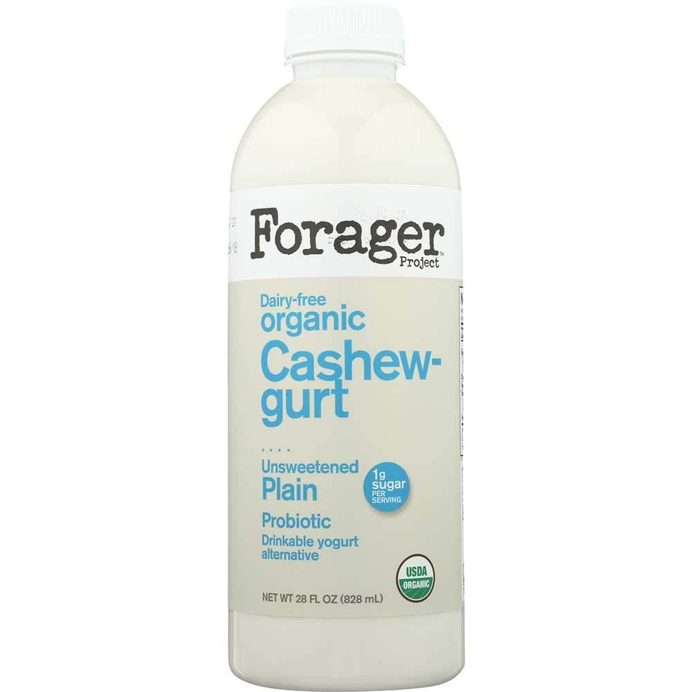 Forager Organic Cashewgurt Unsweetened Plain Drinkable Yogurt, 28 Fluid Ounce - 6 per case.