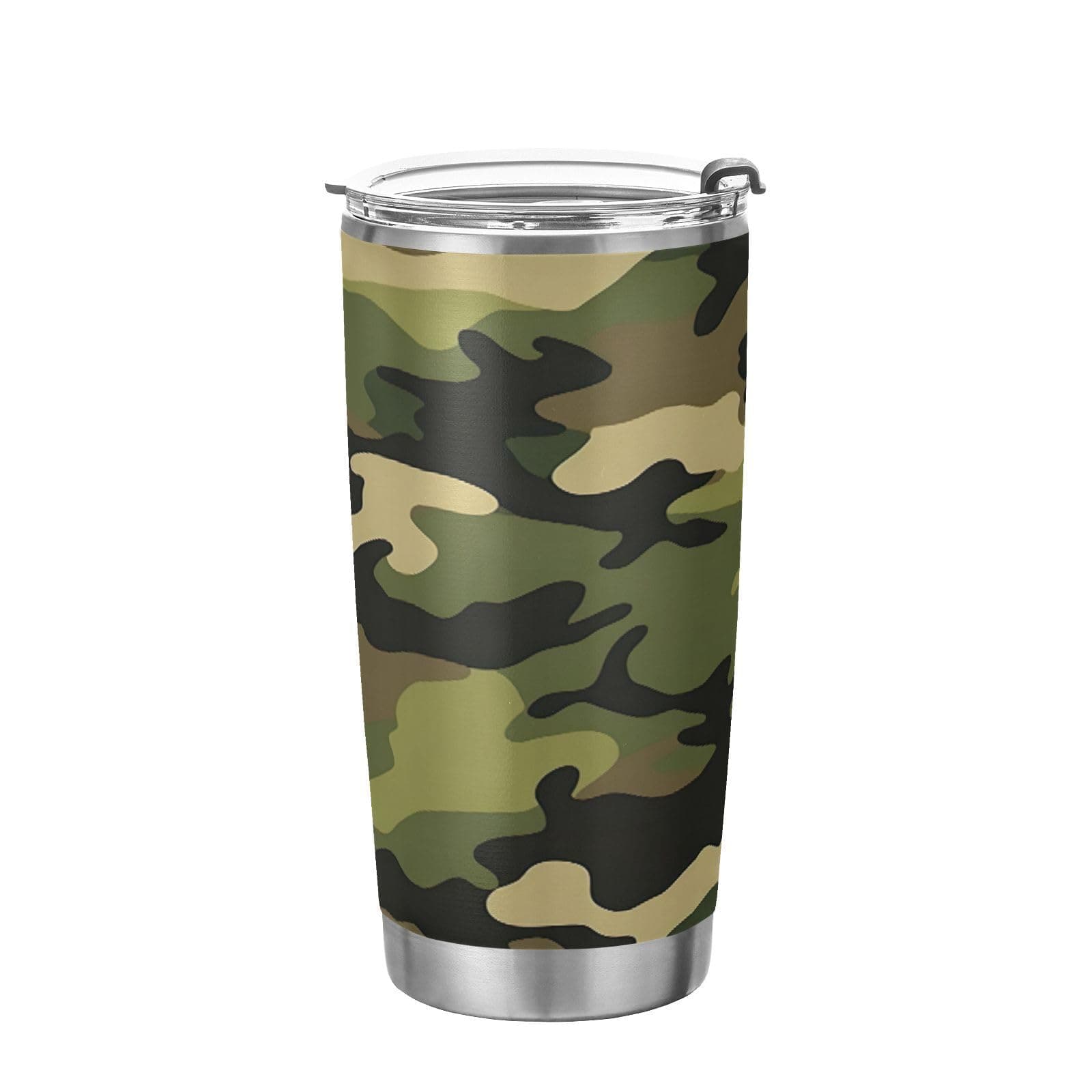Camo Tumbler with Straw Lid, 20oz Stainless Steel Tumbler Cup Double Wall Vacuum Insulated Travel Coffee Mug for Hot and Cold Drinks
