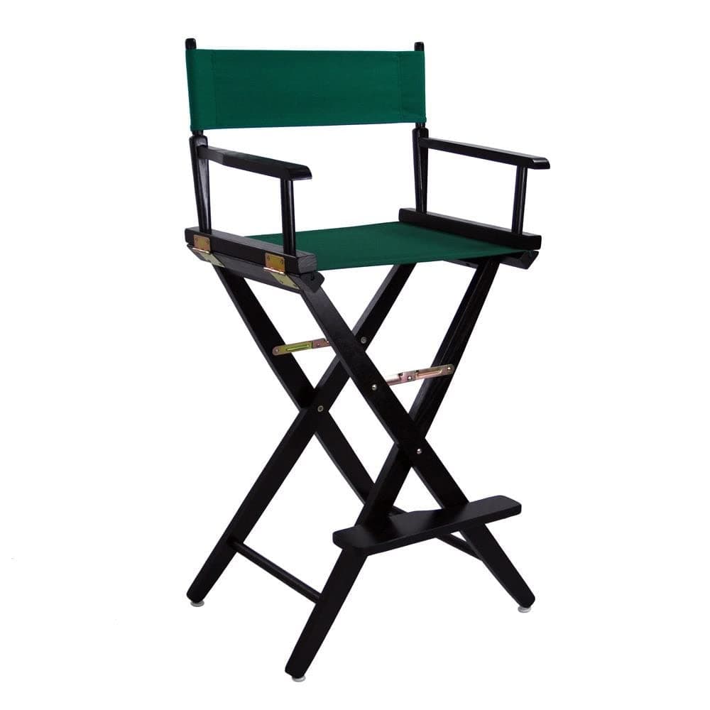 American Trails Extra-Wide Premium 30" Director's Chair Black Frame with Hunter Green Canvas, Bar Height
