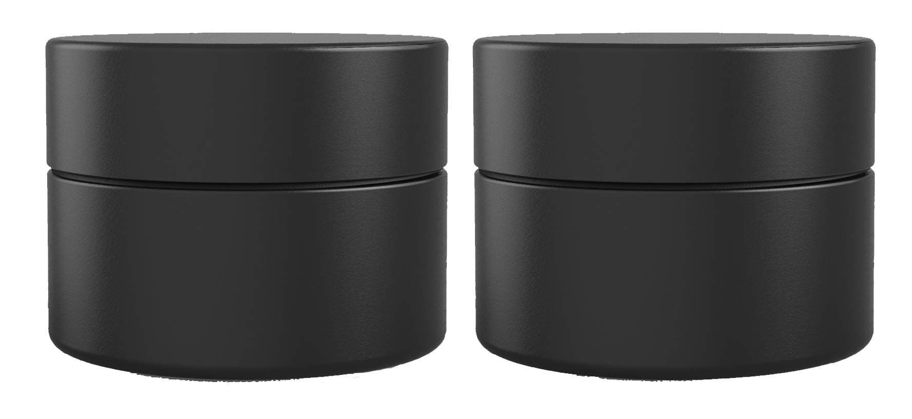 Herb Stash Jar | 2 Solid Aluminum Airtight Smell Proof Containers #1 Best WayTo Preserve Herbs Tobacco & Spices (Cool Small, Black)