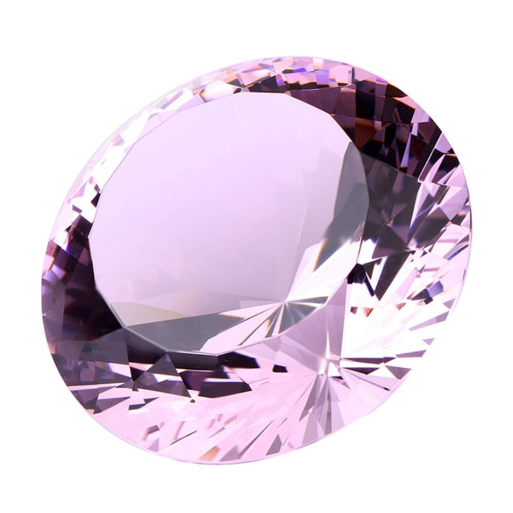 Pink Crystal Glass Diamond Shaped Decoration 80mm Jewel Paperweight,Gift Decoration Idea For Christmas, Thanksgiving