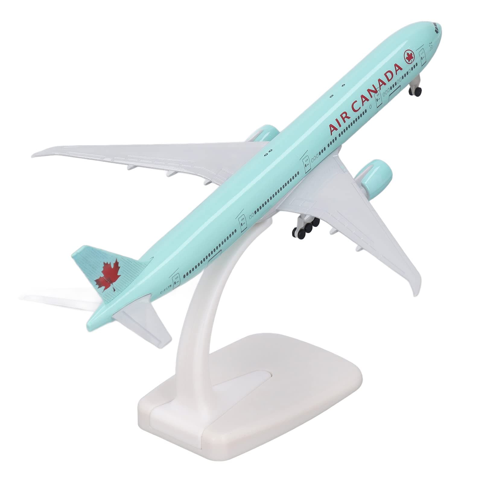 Metal Airplane Model Kids Flying Aircraft Toy Desktop Ornament with Landing Gear Base and Wheels