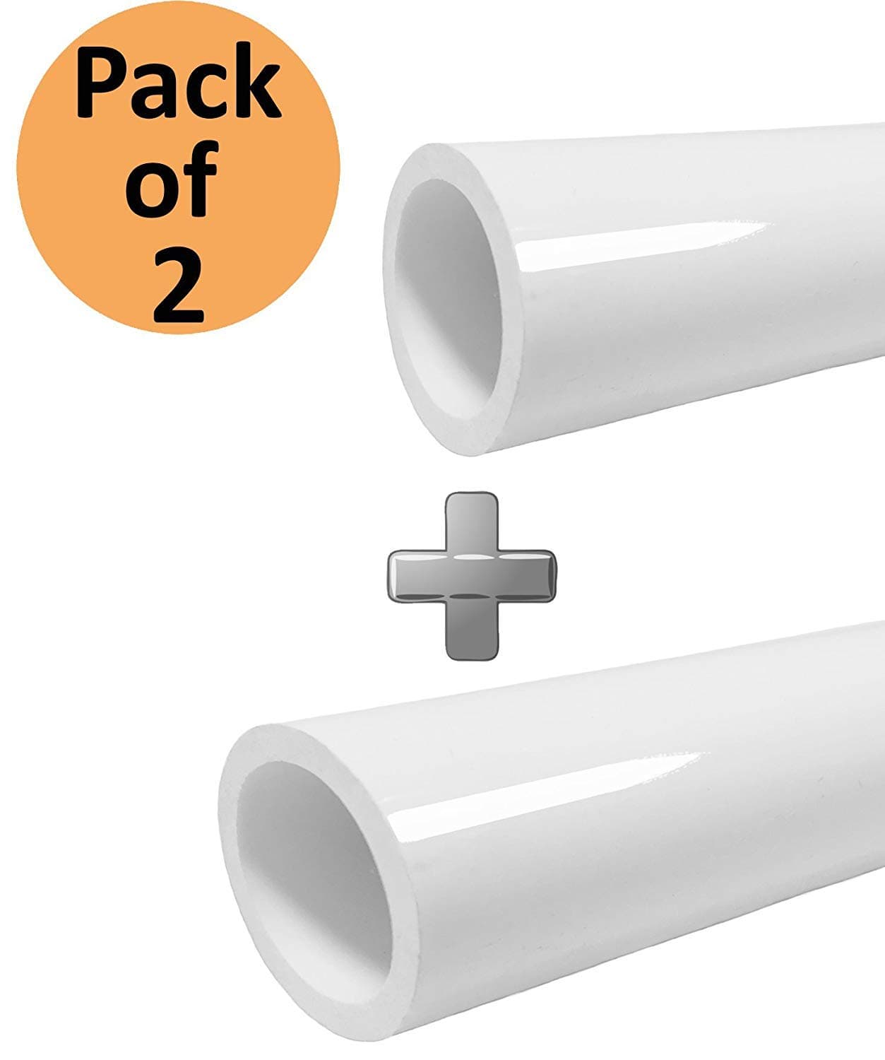 PVC Pipe 1 inch 5ft Schedule 40 PVC Pipe, Furniture Grade,Size Pipe 5' long, White [2Pack]