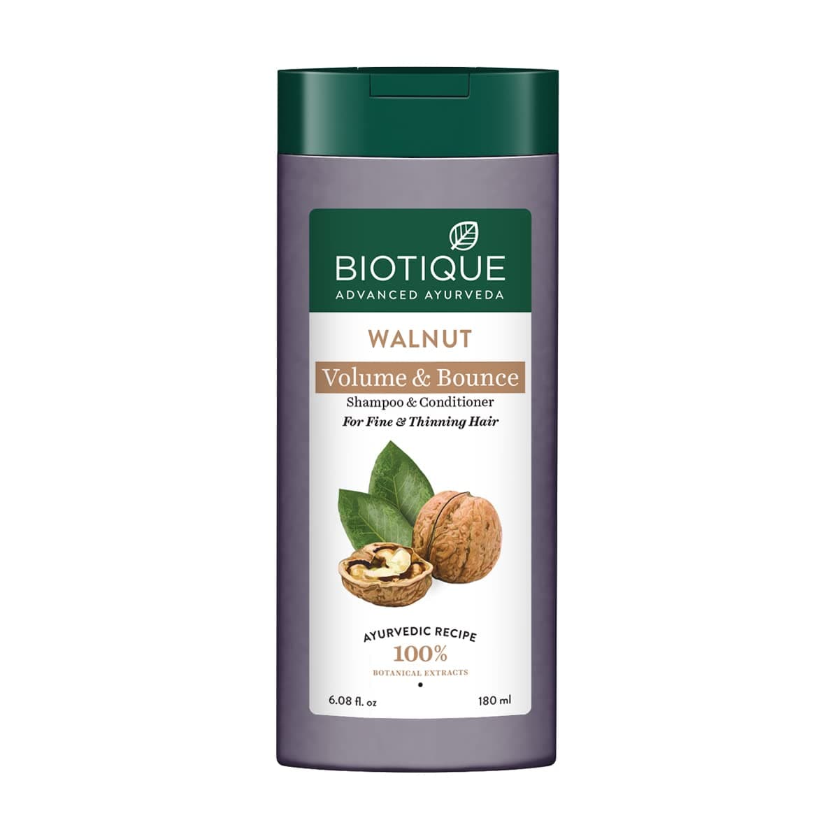 Bio Walnut Volume and Bounce Shampoo and Conditioner | For Fine and Thinning Hair| Volumizing Shampoo for Thin Hair |100% Botanical Extracts |180ml
