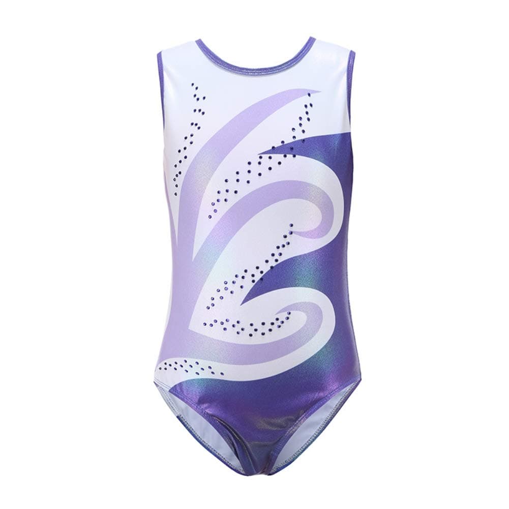 Gymnastics Leotards for Girls, Sleeveless/Long Sleeve Leortards for Girls Gymnastics Athletic Leotard for Little Girl Sparkle Pattern Unitards Bodysuit