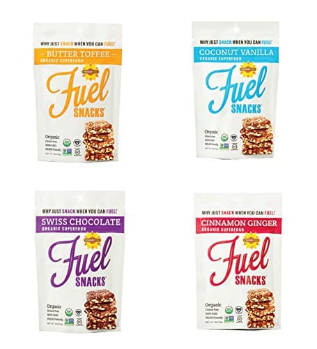 Foodie Fuel Snacks, Variety Pack, 1-2 Ounce Bag of Each Flavor, Paleo Snack Made with Sunflower Seeds Pumpkin Seeds Flax Seeds, Non-GMO Certified Organic Gluten Free Paleo-Friendly Vegan