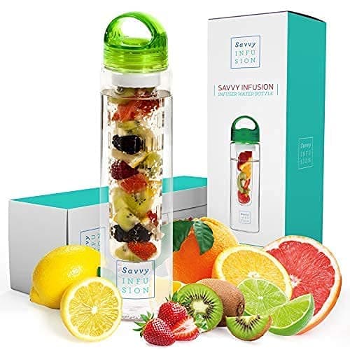 Infusion Fruit Infuser Water Bottle - BPA Free Insulated Water Bottle, Reusable Water Bottle with Fruit Infuser, Easy-to-Clean Gym Accessories for Women, Sports Water Bottle, Savvy Outdoors