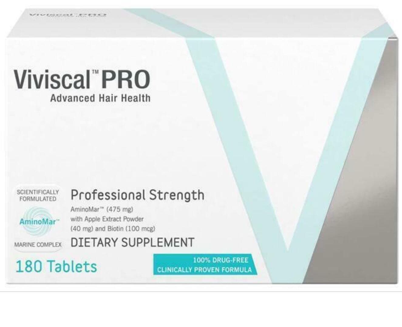 Professional Hair Growth Supplement 180 Tabs Bundled with Pro Natural Mirror