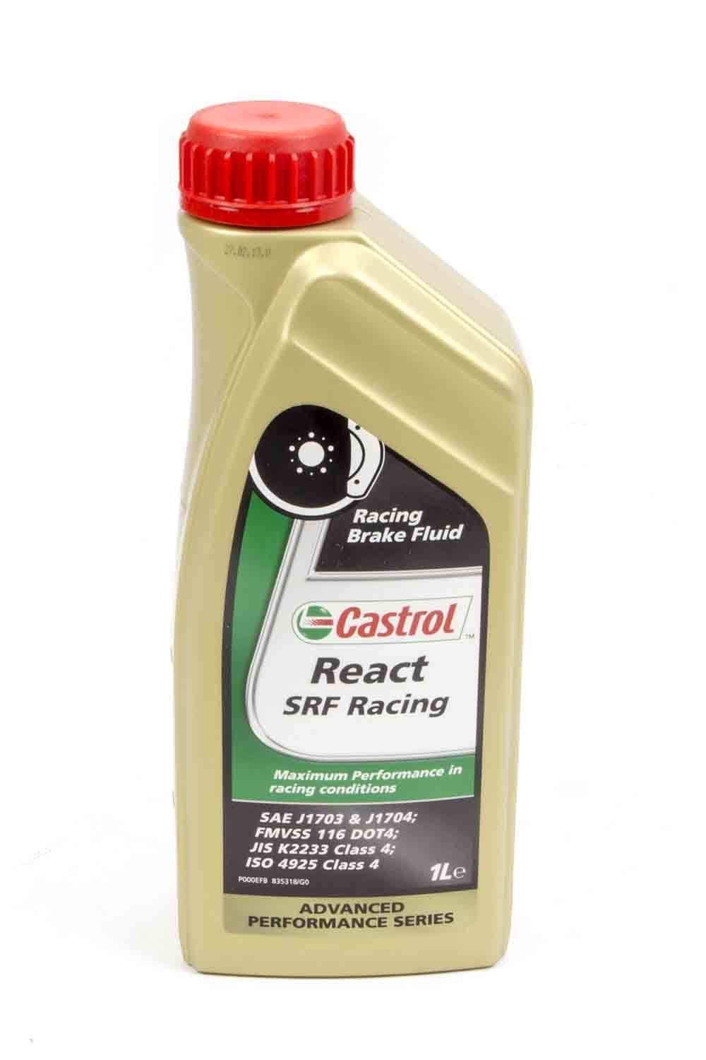 Brake Fluid, Castrol SRF React, DOT 4, 33.8 oz Bottle, Each