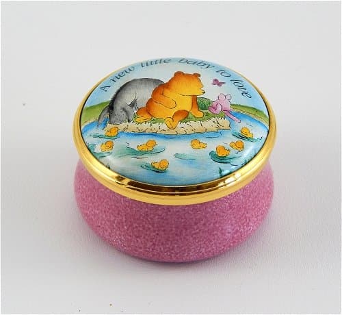 Bilston Battersea Enamels-Winnie the Pooh New Baby Girl
