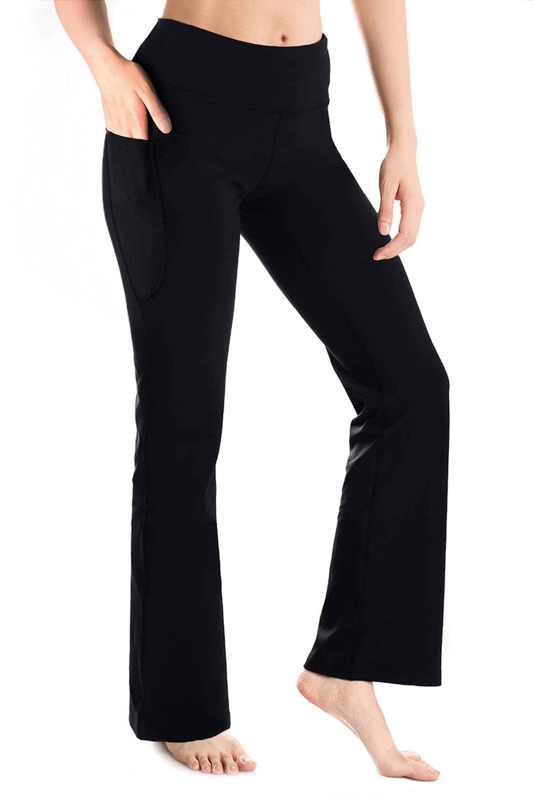 Petite/Regular/Tall Women's Bootcut Yoga Pants Lounge Workout Pants with Side Pockets