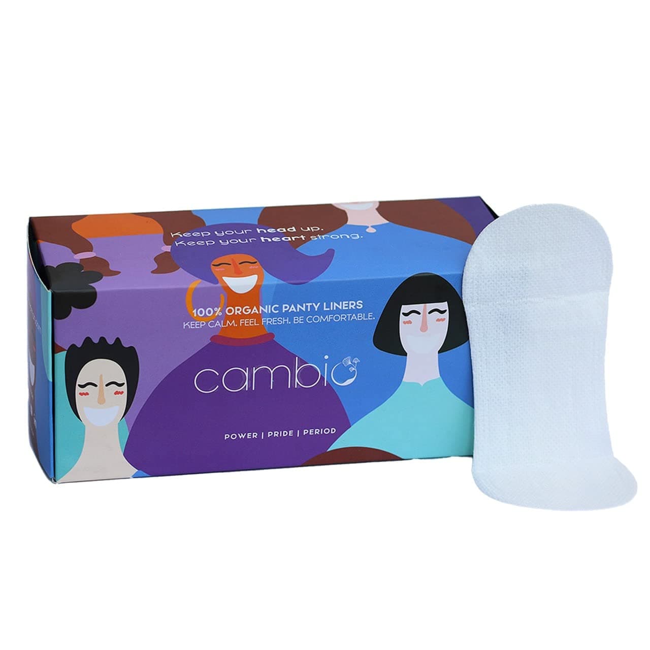 Cambio 100% Organic Panty Liners - Breathable Thin Liners for Vaginal Discharge and Period Spotting | 3X More Absorbent | Unscented, Light Absorbency - Pack of 40 Liners