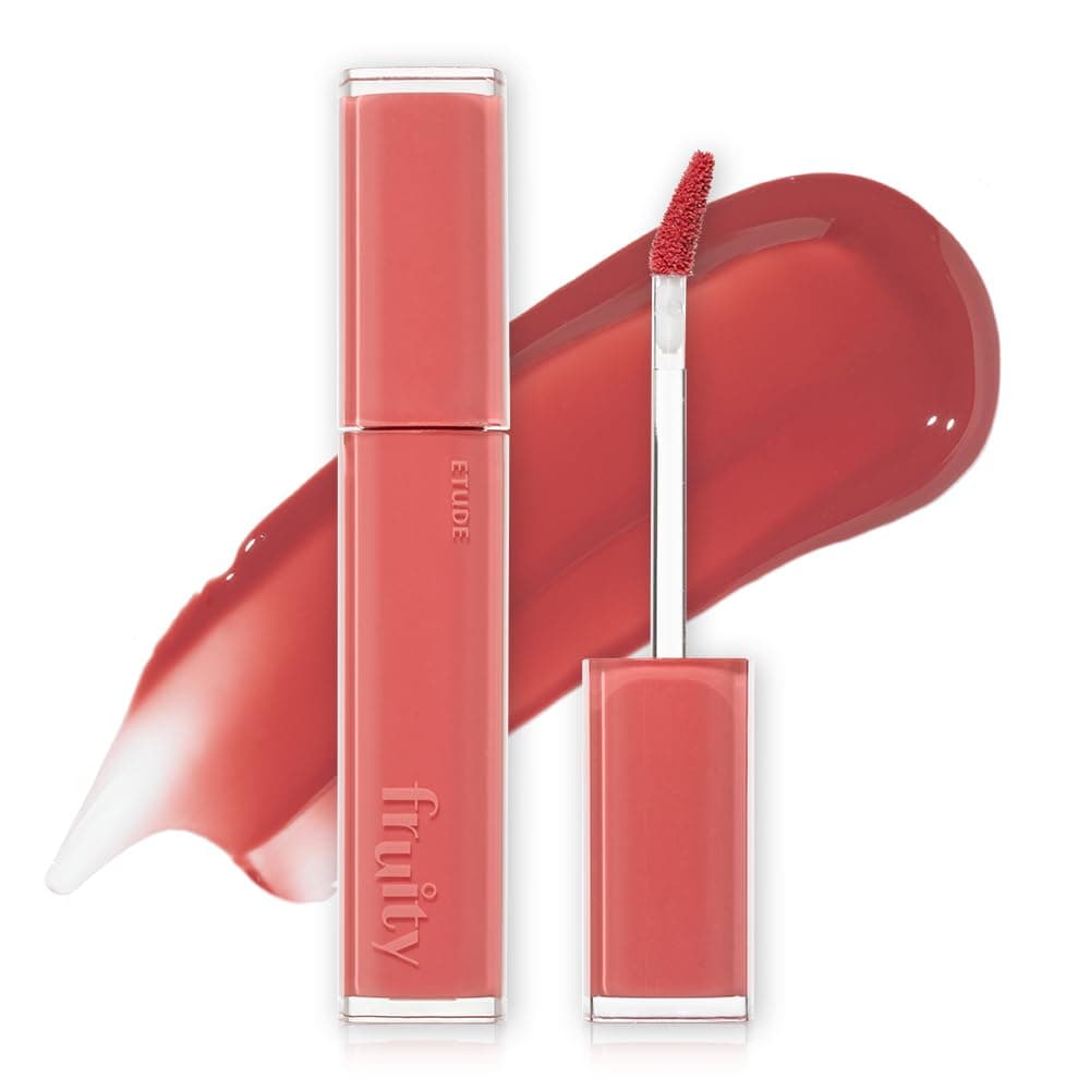 ETUDEFruity Dewy Tint 01 Heart Popsicle | Vegan Lip Stain with Only Essential Ingredients | Transparent Watercolor Lip Stain for Clear and Shimmering Finish