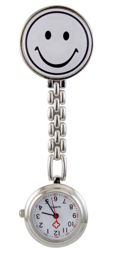 Boys and Girls White Smile Face Pocket Watch