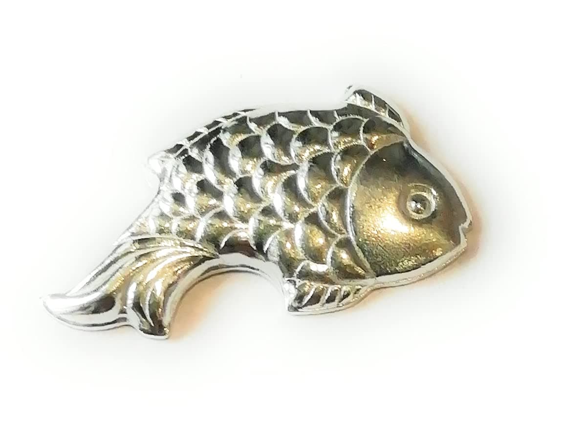 Only 1 Pcs Pure Silver Fish {Machli} for Pooja/Mandir/Temple Spiritual Workship, Wealth & Luck