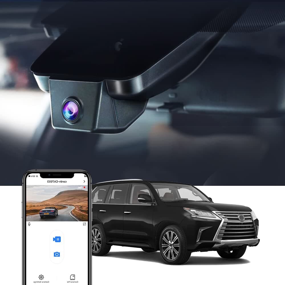FITCAMX Dash Cam Front 4K, with 64GB Card, 2160P UHD Video, Built-in WiFi and APP, Loop Recording, G-Sensor, Night Vision, OEM Style Suitable for 2017-2021 Toyota Land Cruiser LC200 & Lexus LX570