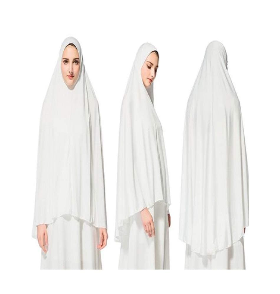 GENER White Hajj Umrah Long Prayer Dress Ehram Ihram Hijab Under Scarf Bone Bonnet