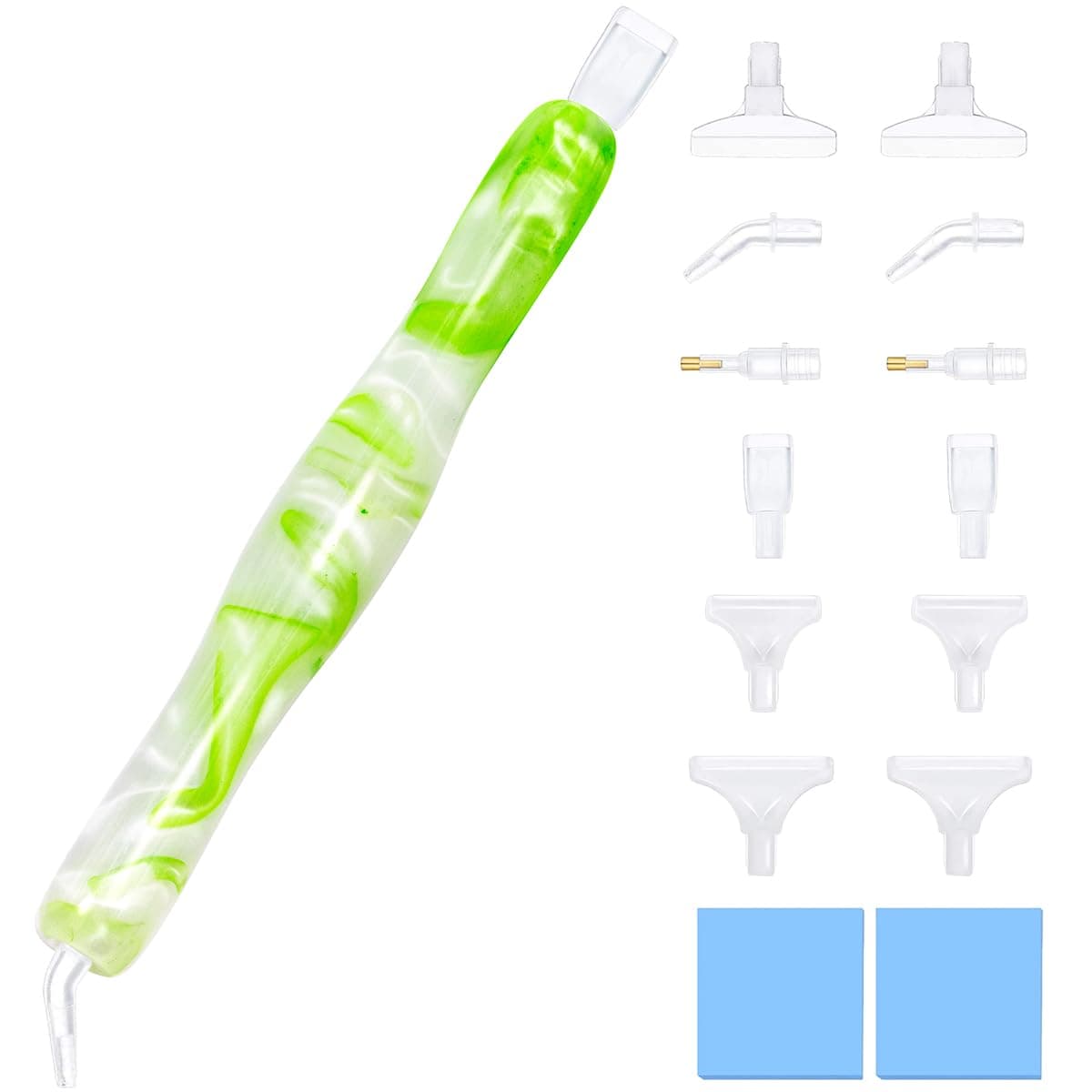 Praise V Do Diamond Painting Art Drill Beading Pen Kit Tool Accessories Stylus Drill Pen with Tips and Waxes for Diamond Painting Nail Art Diamond Art WhiteGreen