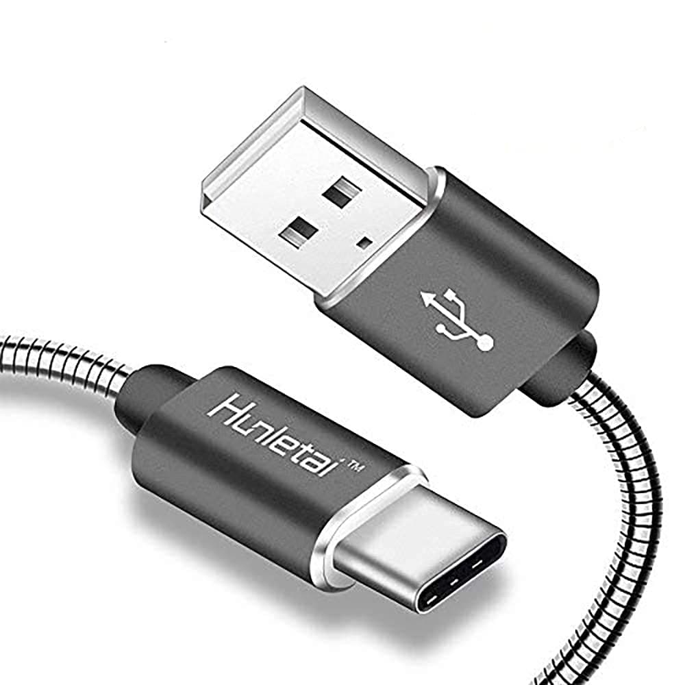 USB C Cable Metal Braided Fast Charge for USB Type C Devices - Grey 1M 2-Pack