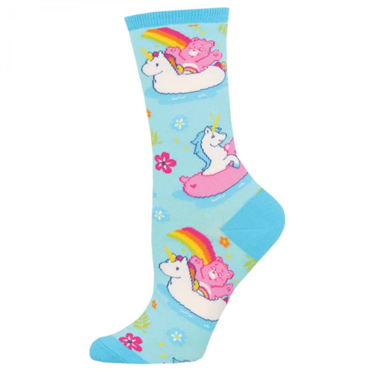 Socksmith Womens Believe Care Bears Novelty Crew Socks, Blue