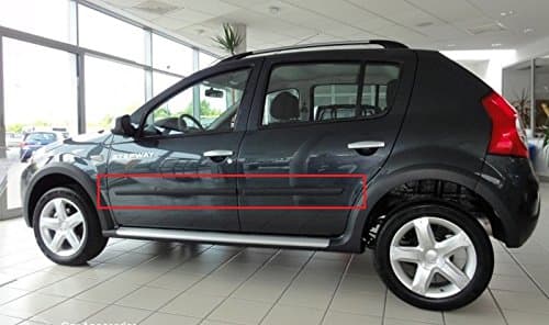 RDR Body Side Mouldings Suitable for Dacia Sandero 2010-2013 Renault Door Molding 4 pcs Kit Trim Protector Cover Black Colour