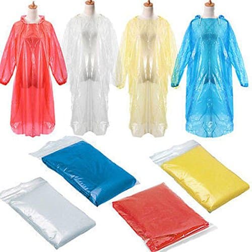 Fortune_90sPortable Clear Emergency Waterproof Hooded Rain Poncho Jacket (for Men and Women Random)