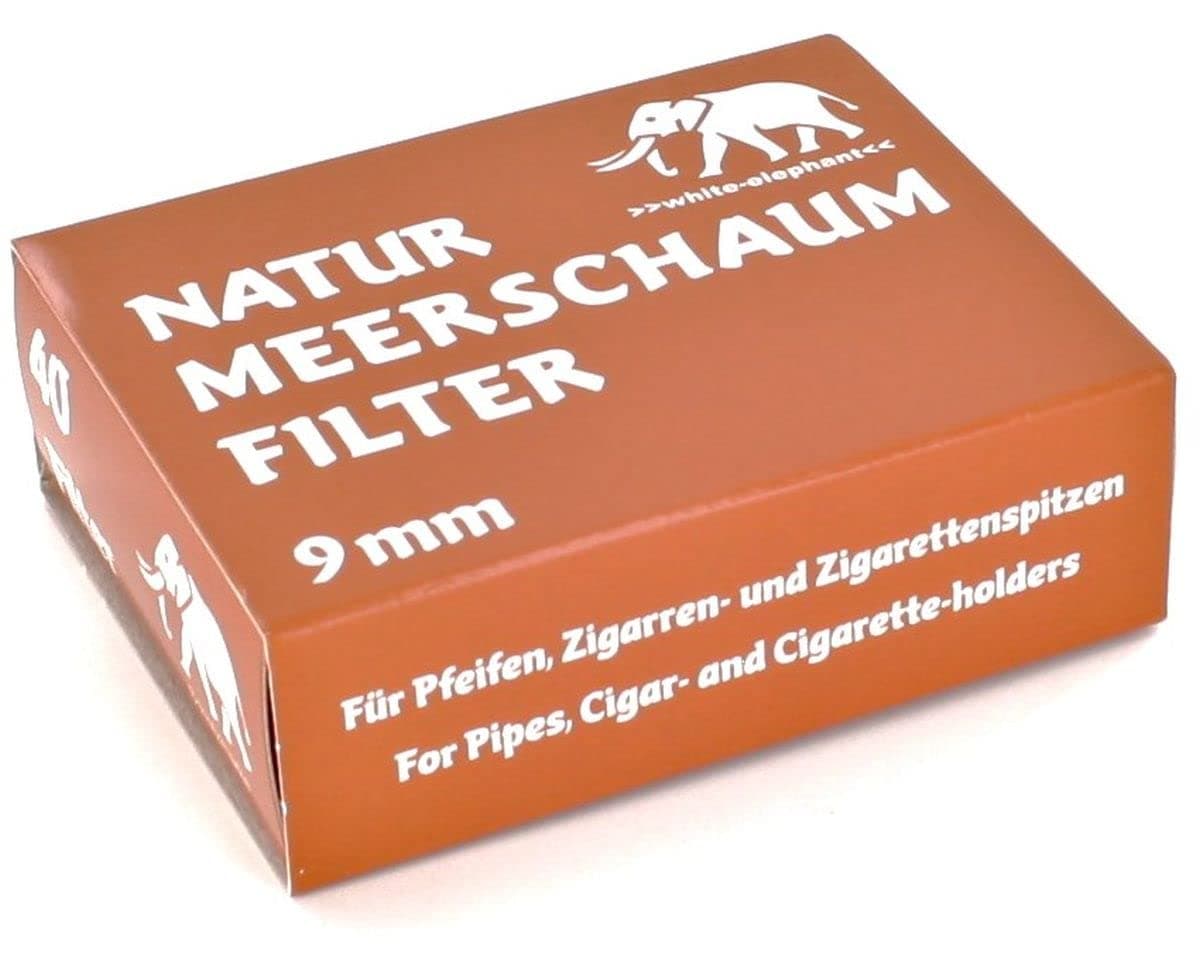 White Elephant Natural Sea Foam Filter 9 mm, Pack of 40, Paper