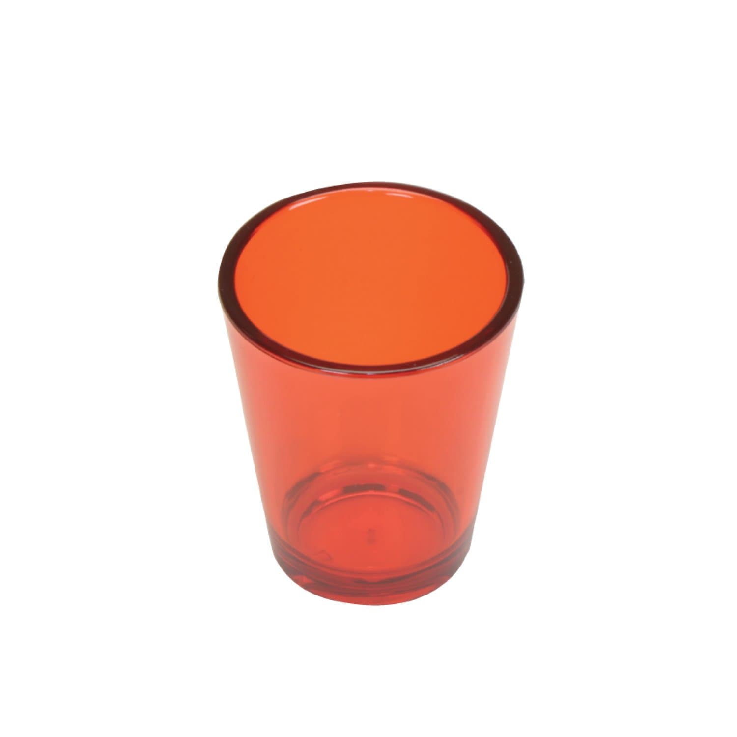 Thirsty Rhino Revel, Thick Hard Plastic Polycarbonate 1.5 oz Shot Glass, Round, Red, Set of 4