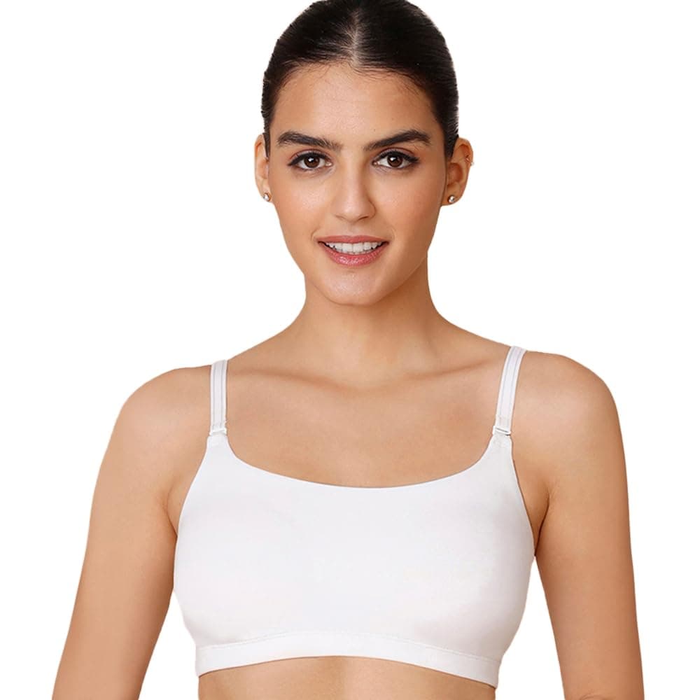 Women's Cotton Wire Free Casual Bralette T-Shirt Bra Bra, NYB165, Black, XS, 1N