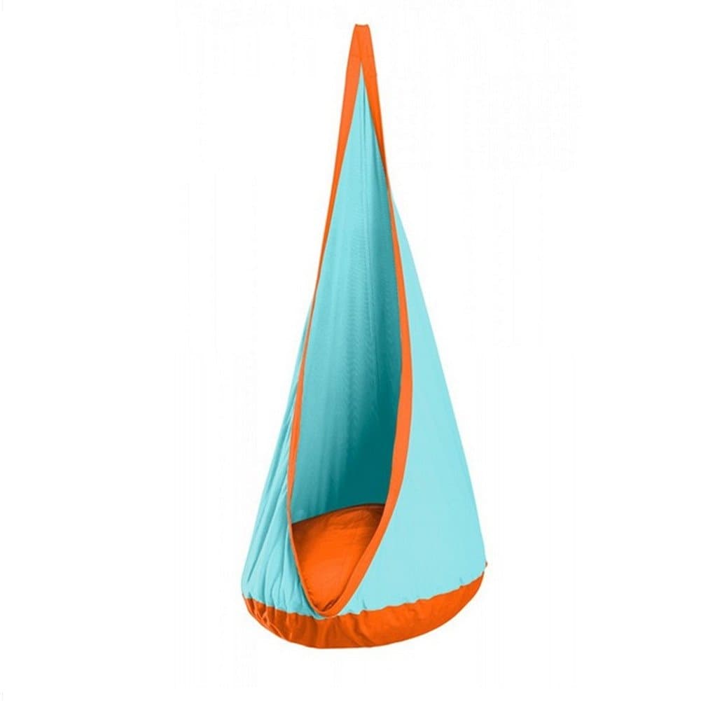 Kids Child Pod Hanging Seat Hammock Swing Chair Nook 4 Color Optional, Blue