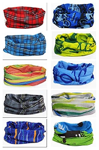 Multi-use Seamless Headband Tube Bandana Headwrap Fashion Scarf 10 Pack (Style 9)