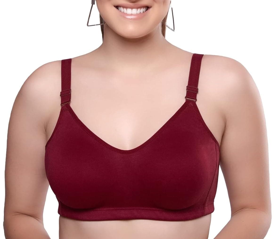 Love BellWomen's Ultra Shaping Bra - Non-Padded, Full Coverage T-shirt Bra - Cotton Rich, Seamless, Moulded, High Support