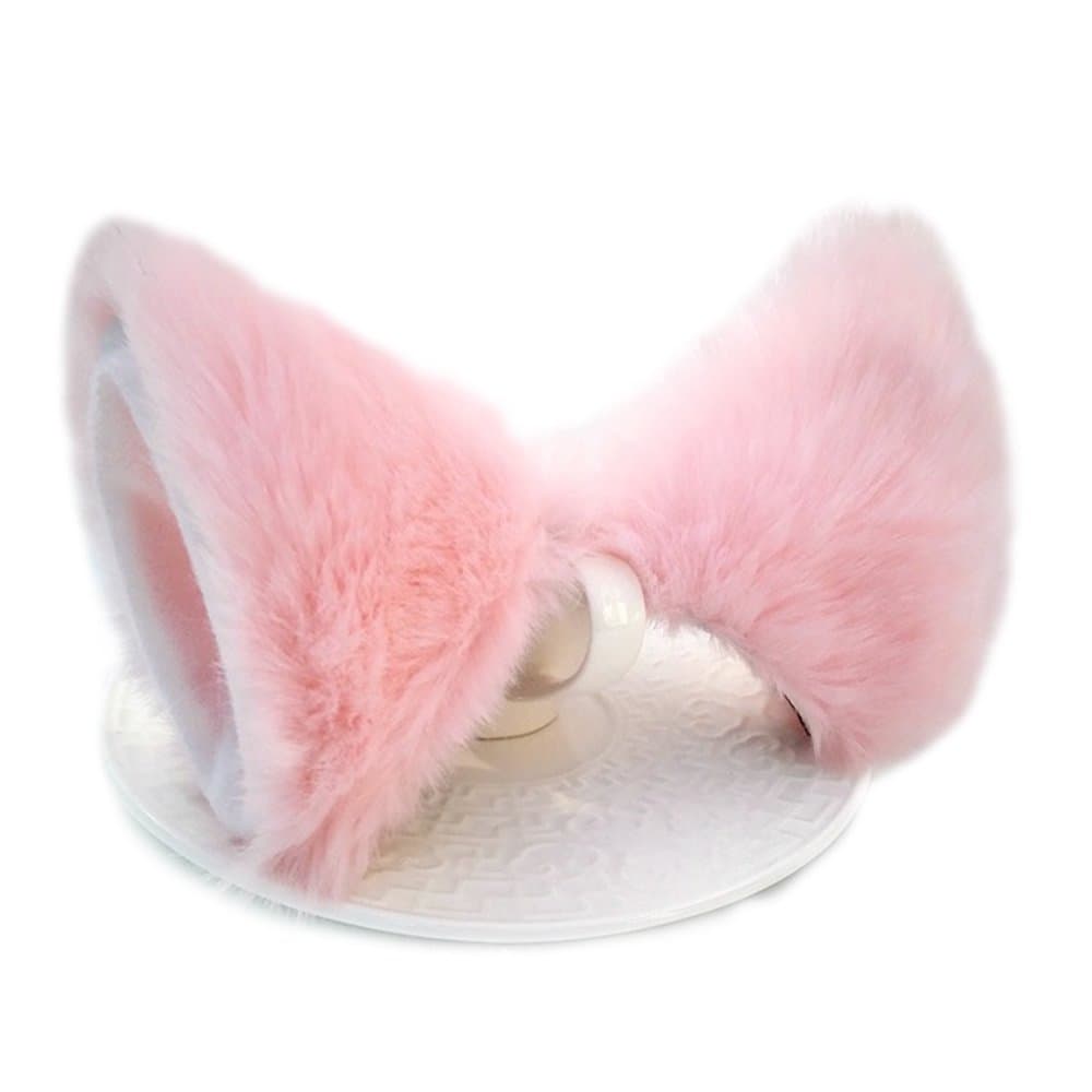 ONECHANCE Cat Fox Fur Ears Hair Clip Headwear Anime Cosplay Halloween Costume Color Pink Size One Size