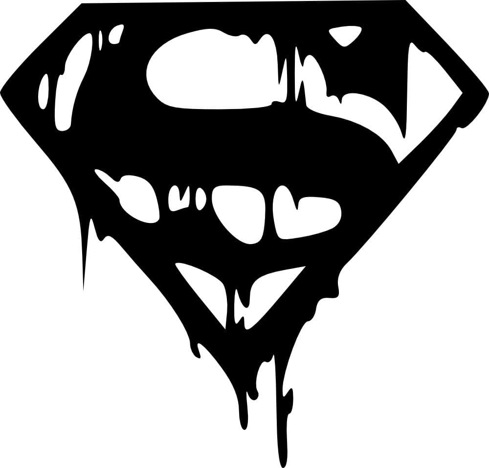 Superman Logo Dripping with Liquid Cryptonite -Vinyl Decal - 12" - Black