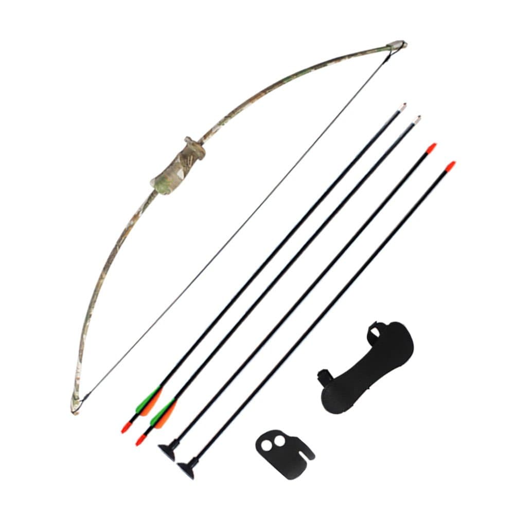 Junxing Outdoor Youth Recurve Bow Outdoor Sports Game Toy Bow and Arrow Archery Set(Include：5PC Archery Target,4PC Fiberglass Arrows)
