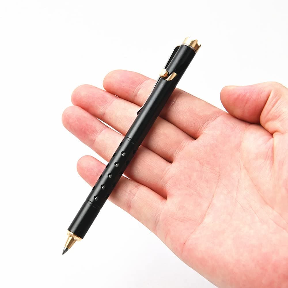 Aluminum Alloy Bolt Action Pen, with Brass Crown Bolt Signature Pen, Compatible with Parker Gel Refills for School Office Business EDC (Black)