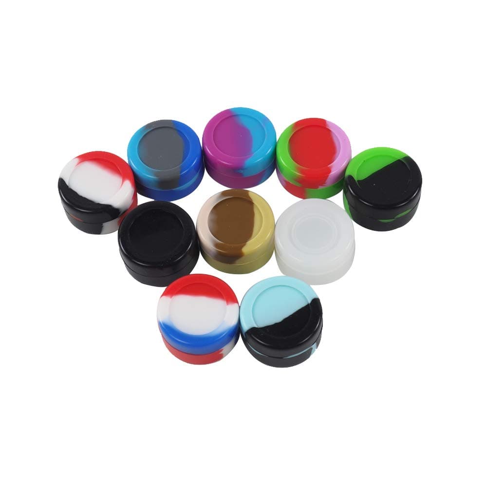 10pcs 5ml Silicone Container Non Stick Cylindrical Box Multi Use Storage Oil Jar Assorted Color