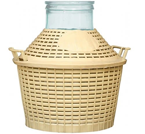 Wide Neck Glass Balloon Fermentation Balloon Wine Balloon Fermentation Barrel in Basket Glass Barrel 15 L BS15