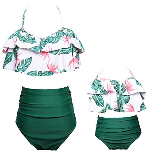 Girls Swimsuit Two Pieces Bikini Set Ruffle Falbala Swimwear Bathing Suits