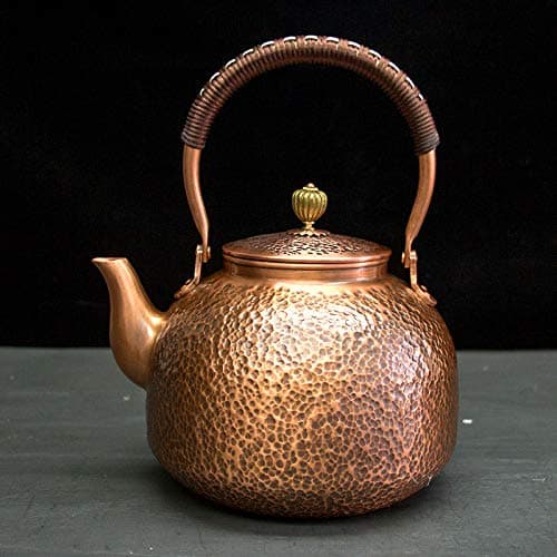 Copper Teakettle Copper Teapot Teapots Handmade Copper Pot Pure Copper Thick Copper Pot Uncoated Boiling Water Copper Teapot Old Copper Pot Tea Set, O2.2L