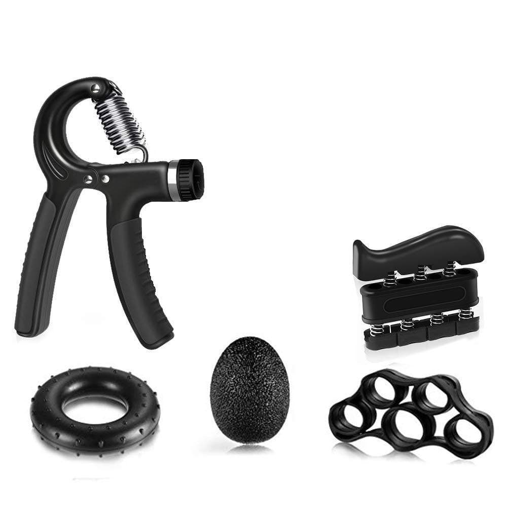 Serveuttam Hand Grip Strengthener, Strength Trainer with Finger Exerciser, Forearm Workout, Finger Stretcher, Stress Relief Ball (Combo Hand Grip) (Multicolour)