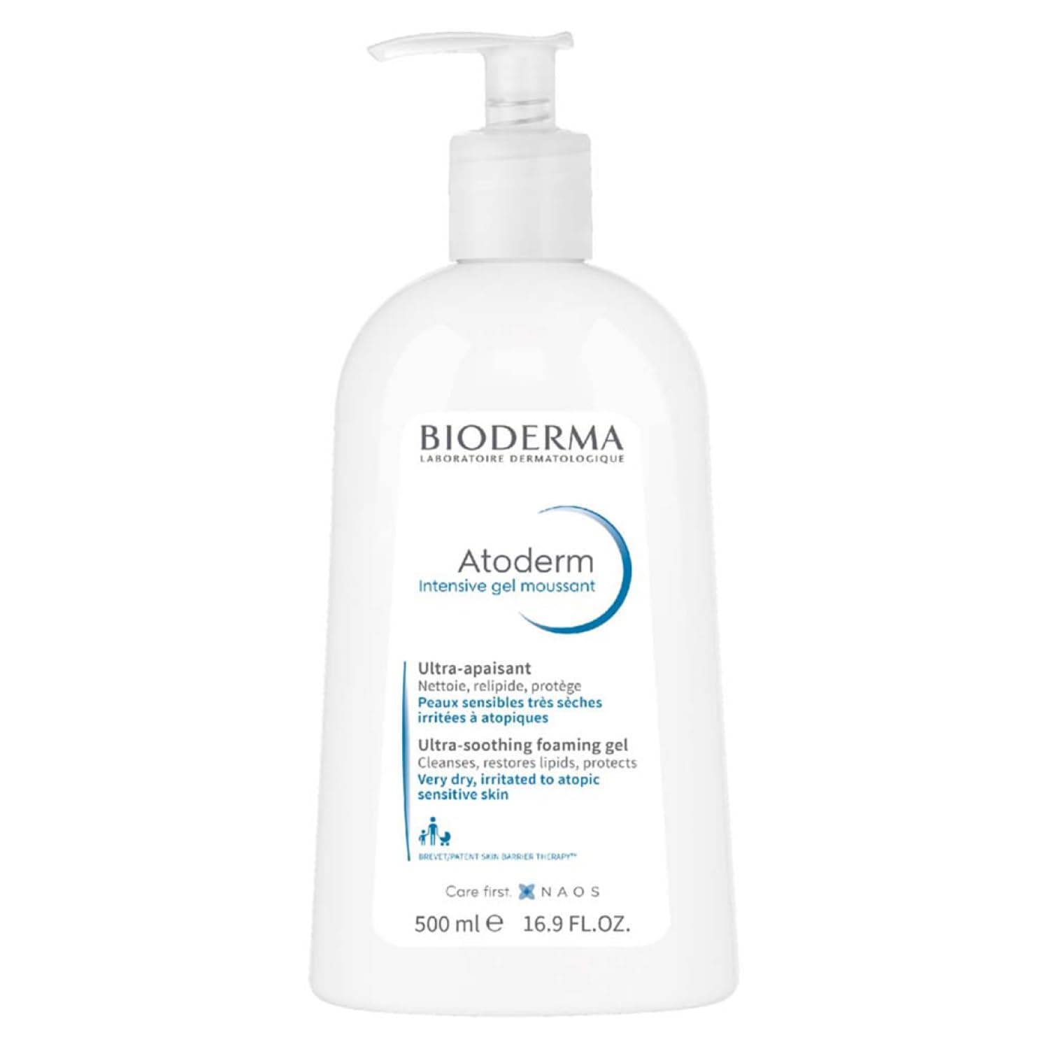 Atoderm Intensive Foaming Gel - Ultra Soothing Body Wash, Hydrates & Protects Very Dry, Sensitive & Eczema Prone Skin, 500ml