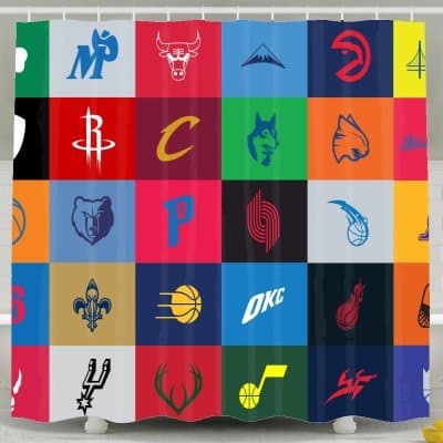 Custom NBA team Shower curtains 72*78inch Waterproof